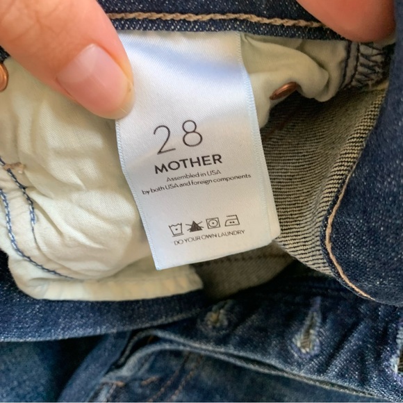 Mother Jeans The Stunner Chew Distressed Button Fly Skinny Ankle Crop Size 28 - Picture 11 of 12